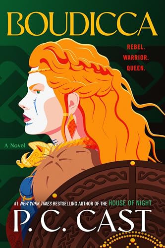 Image for Boudicca by P. C. Cast - a profile illustration of a redheaded woman wearing armor 