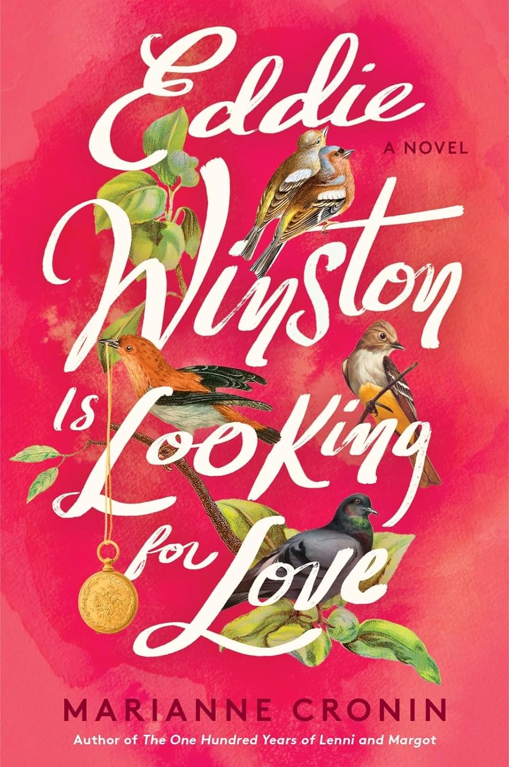 Image for "Eddie Winston Is Looking for Love", a red cover with song birds, green leaves, and a gold locket hanging of the title