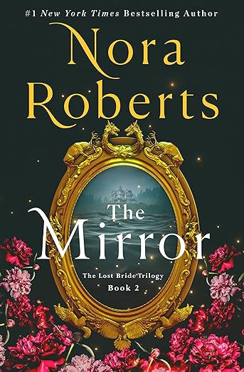 Image for "The Mirror" -  a gold mirror with pink flowers