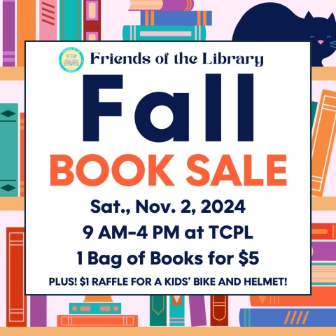 Friends of the Library Fall Book Sale 9 AM-4 PM at TCPL