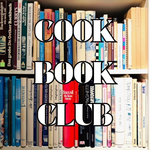 Cookbook Club - cookbooks on a shelf