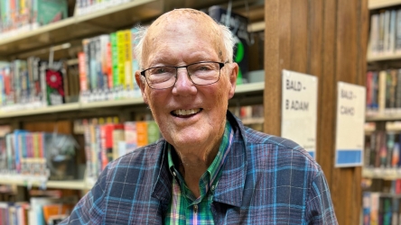 Barry Bertram in the stacks at TCPL