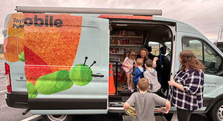 TCPL Stories - Bookmobile with kids visiting for books